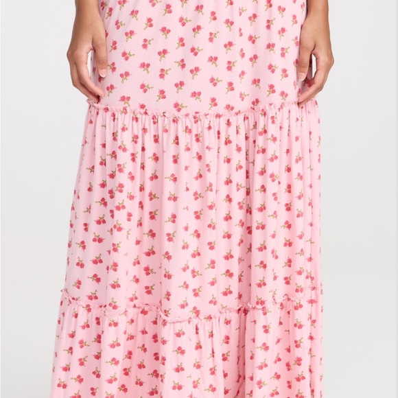 LoveShackFancy Pink Floral Maxi Skirt XS - Picture 1 of 5